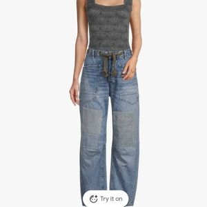 Free People Square Neck Wide Strap Cami Top